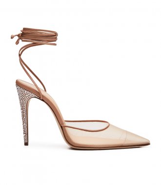SHOES - POINTED-TOE MULE WRAP PUMPS IN SWAROVSKI