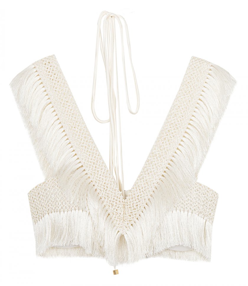 CLOTHES - FRINGE TRIM CROPPED TOP