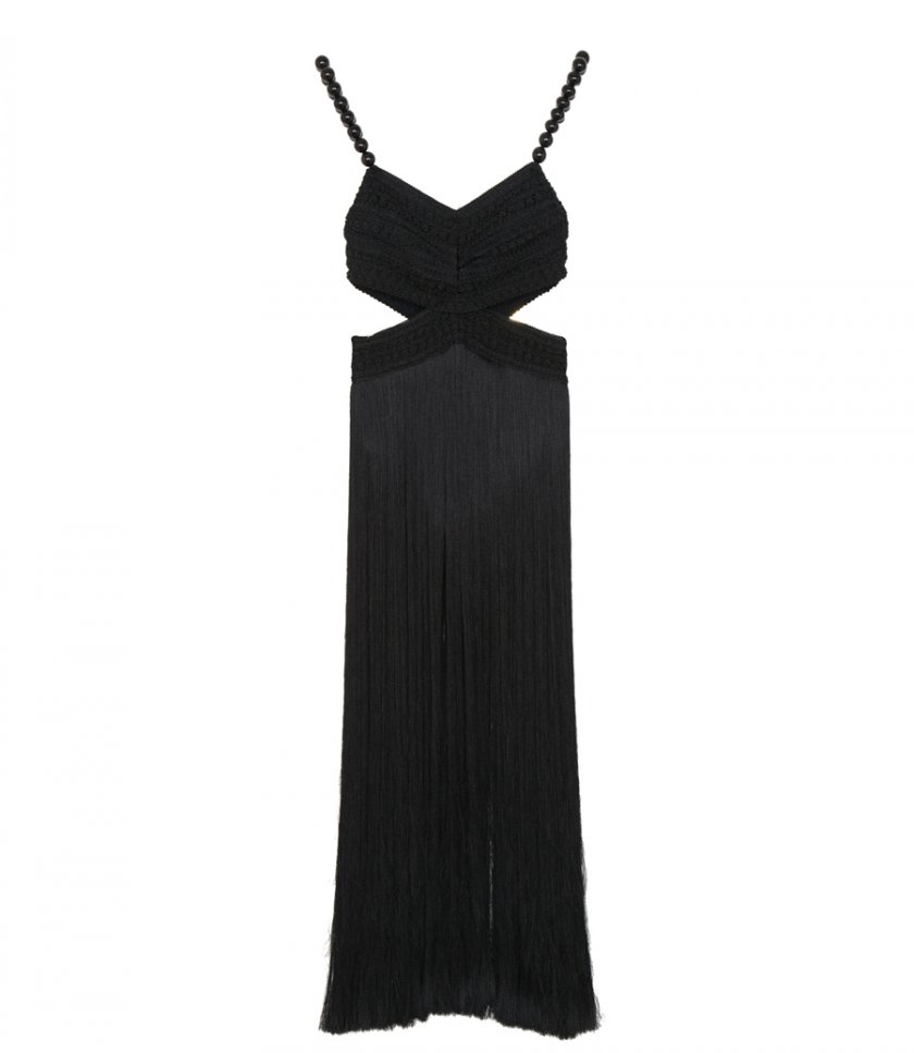 CLOTHES - FRINGE BEACH DRESS WITH BEADED STRAPS