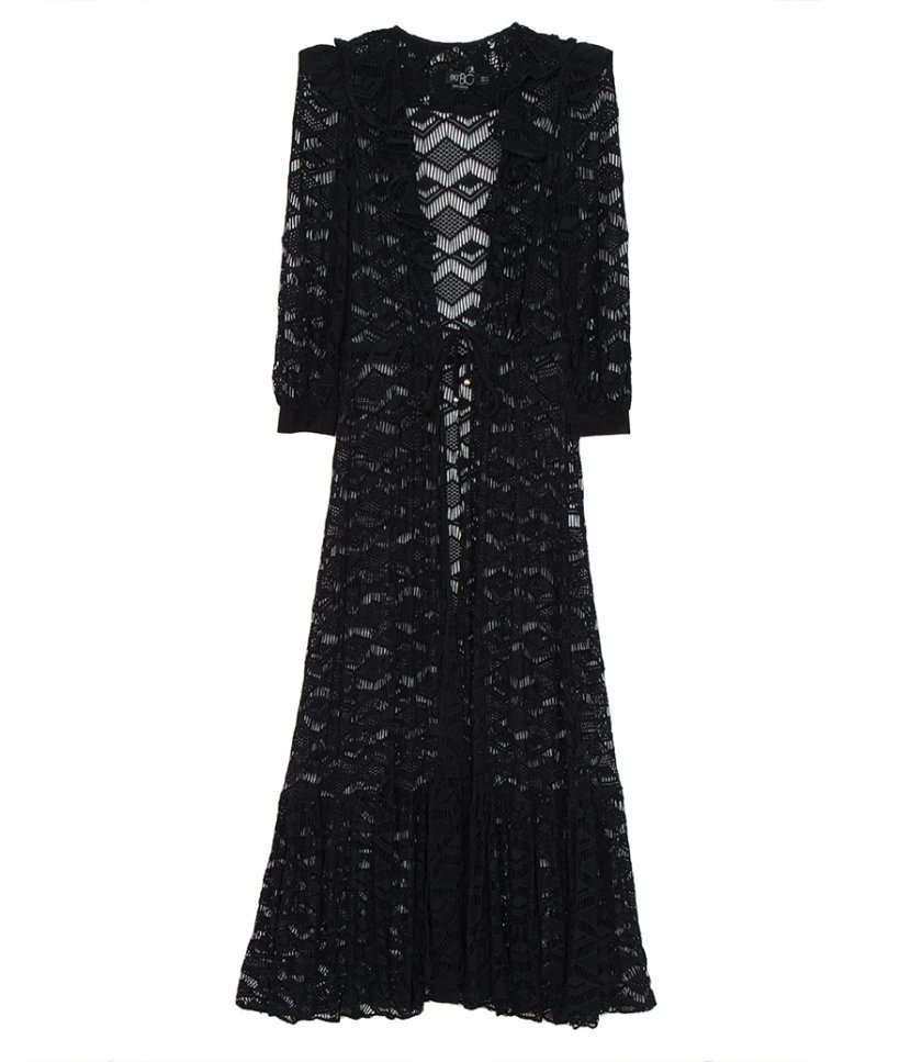 CLOTHES - CROCHET TIE FRONT ROBE