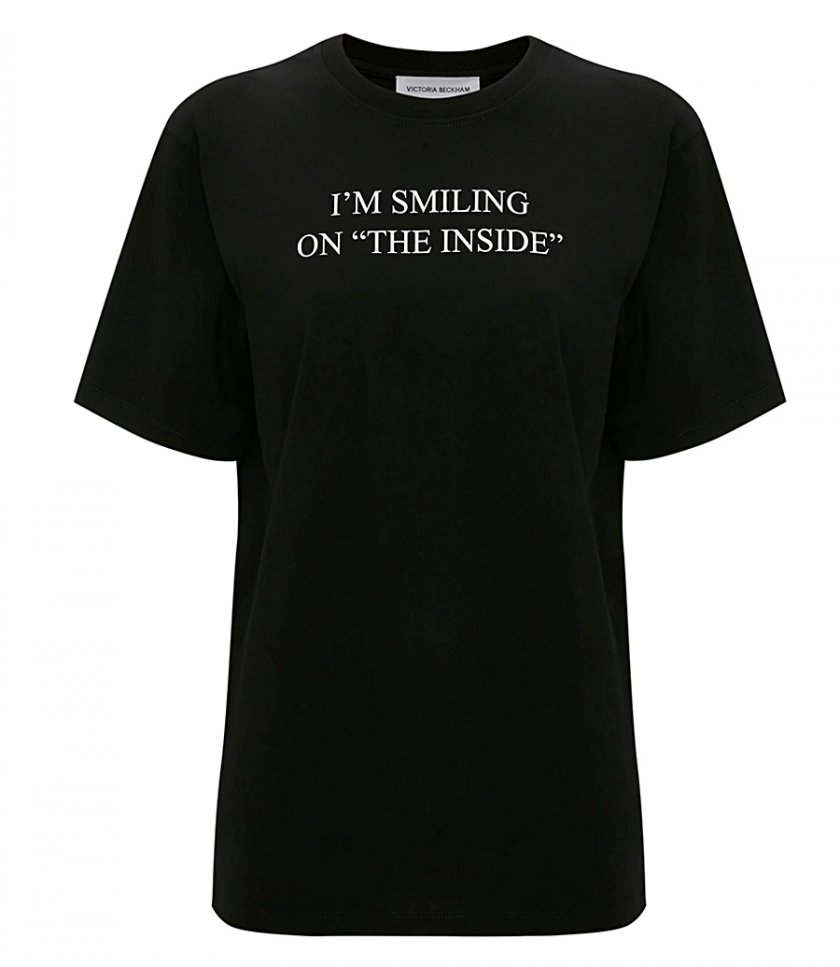CLOTHES - I'M SMILING ON THE INSIDE SLOGAN T-SHIRT