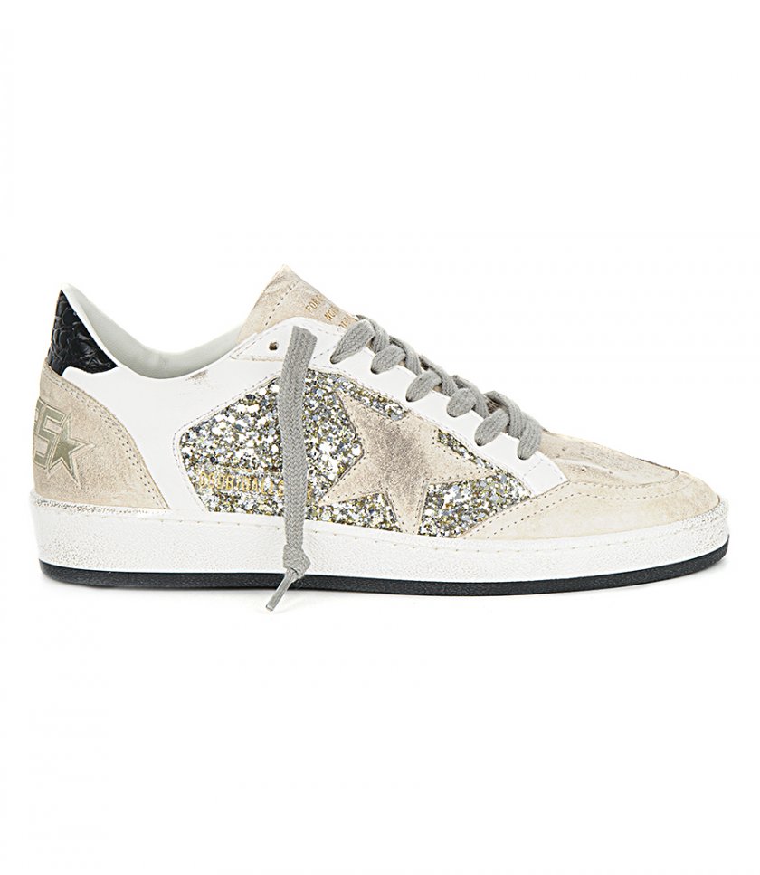 SNEAKERS - COCCO PRINTED HEELSILVER GLITTER BALL STAR