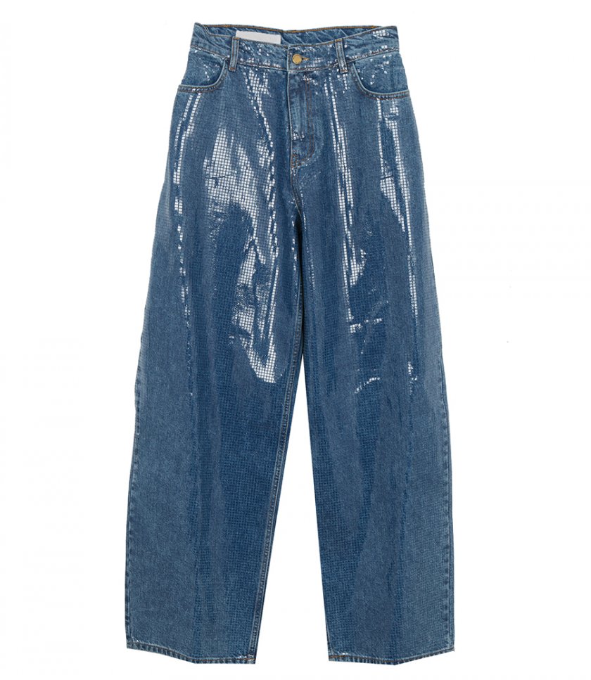 CLOTHES - OVERSIZED DENIM TROUSERS WITH SEQUINS
