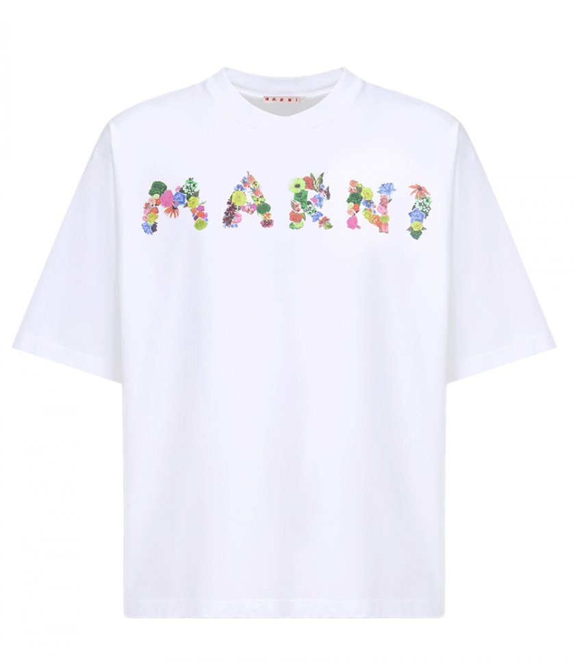 JUST IN - T-SHIRT WITH BOUQUET MARNI LOGO