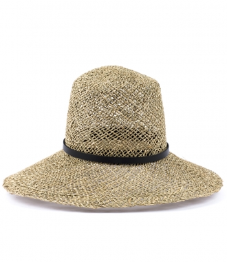 HATS - NATURAL STRAW WITH LEATHER HAT