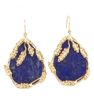FINE JEWELRY - FRANCOISE EARRINGS WITH GOLD WHEAT COBS & SHIMMERING STONE