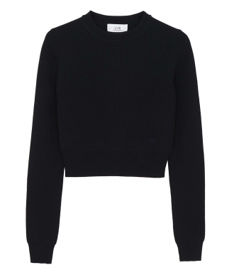 CLOTHES - CROPPED LONG-SLEEVE MIDNIGHT BLUE JUMPER
