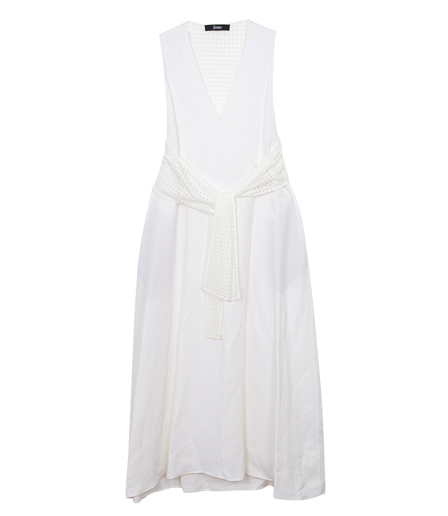 HERNO - LIGHT VISCOSE AND SPRING LACE DRESS