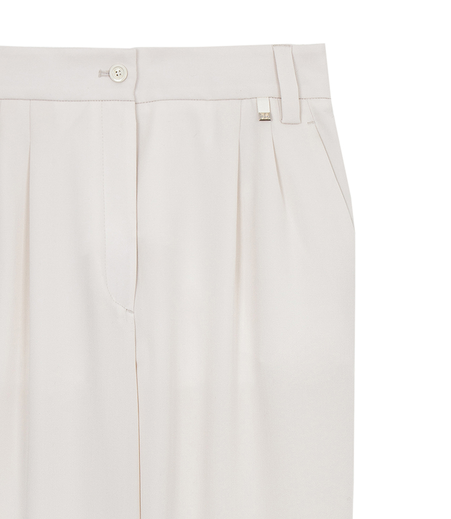 PLEATED VISCOSE EFFECT TROUSERS