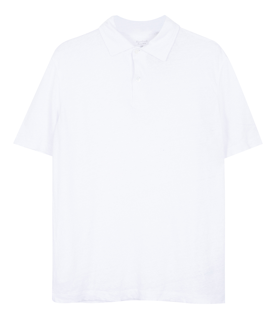 HARTFORD - LINEN POLO SS