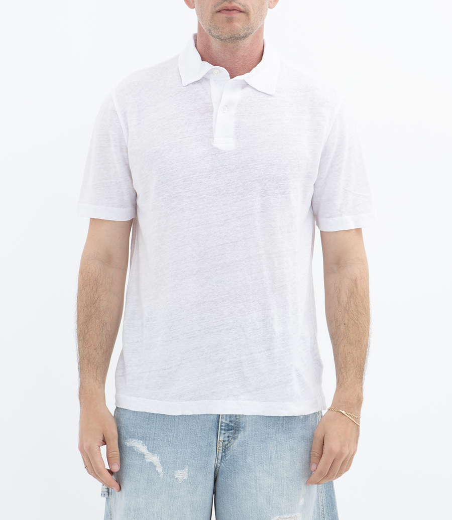 LINEN POLO SS