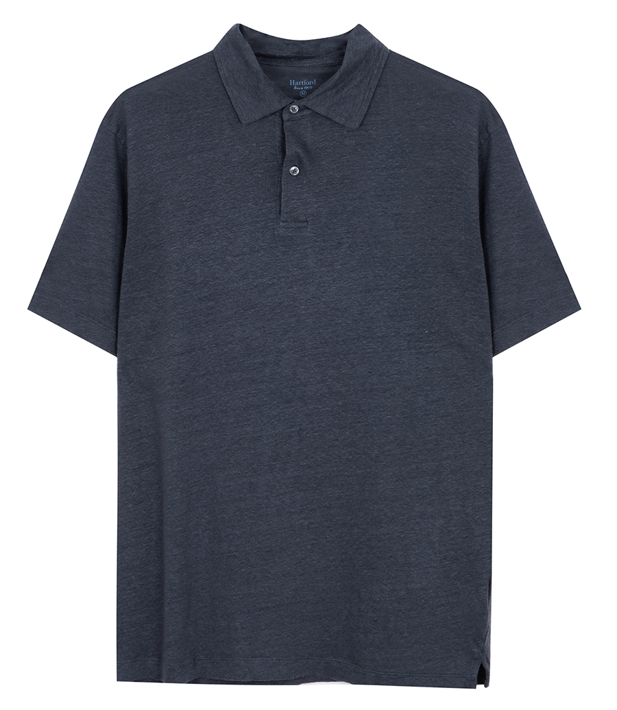 HARTFORD - LINEN POLO SS