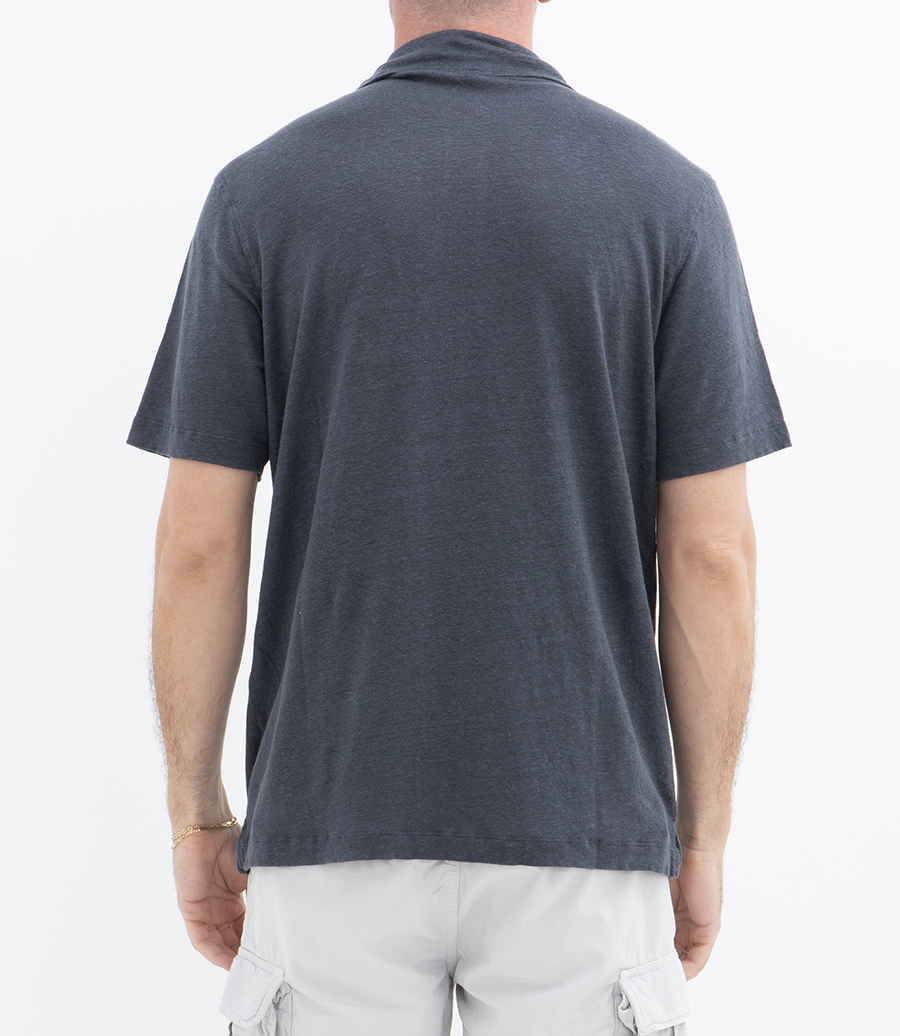 LINEN POLO SS