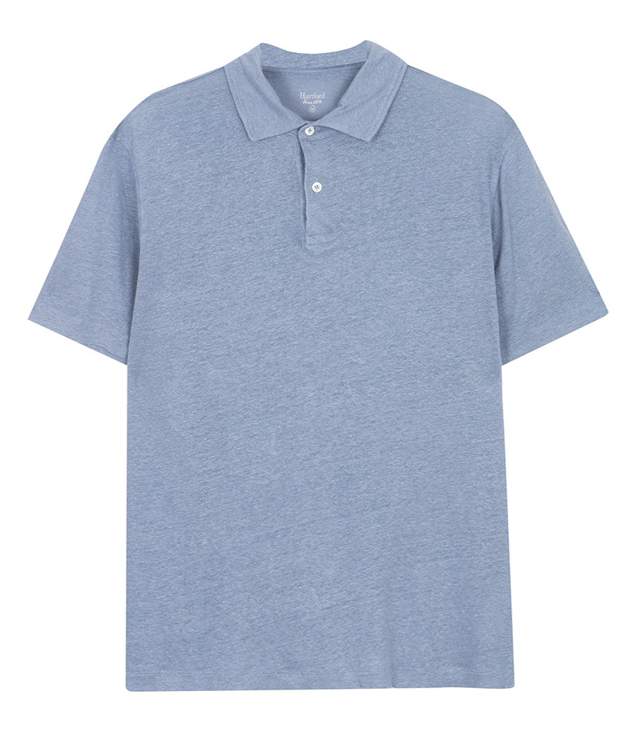 HARTFORD - LINEN POLO SS