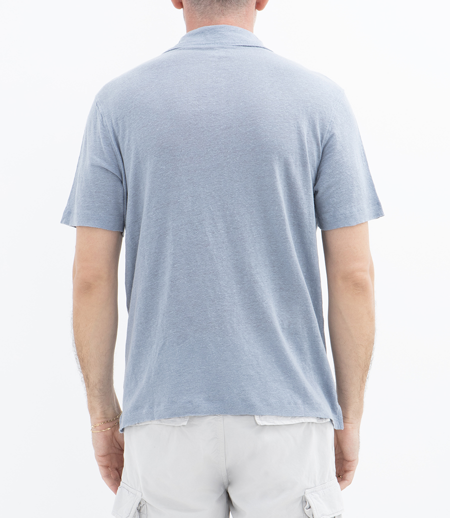 LINEN POLO SS