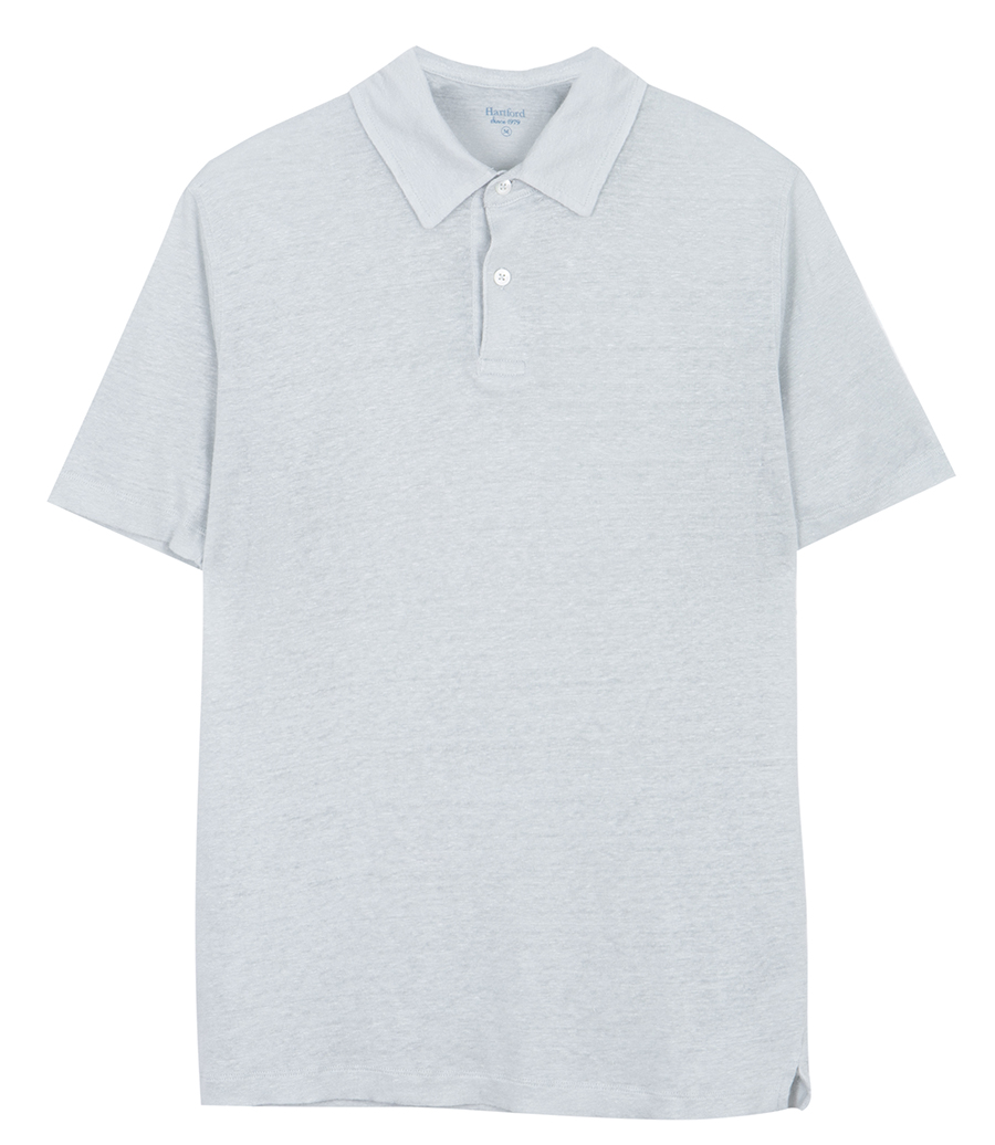 HARTFORD - LINEN POLO SS