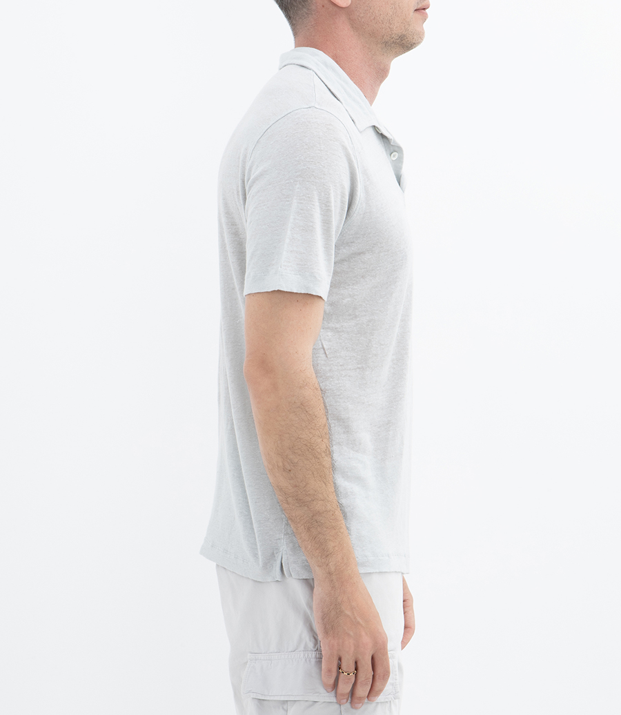 LINEN POLO SS