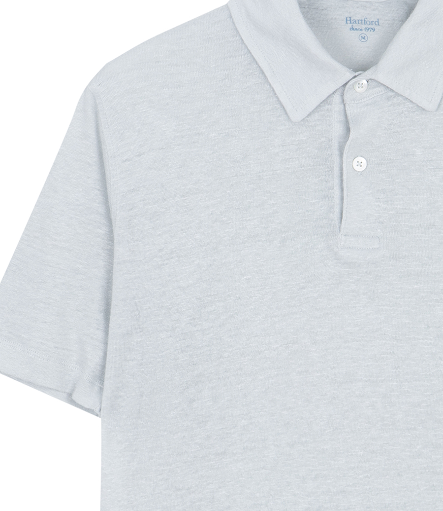 LINEN POLO SS