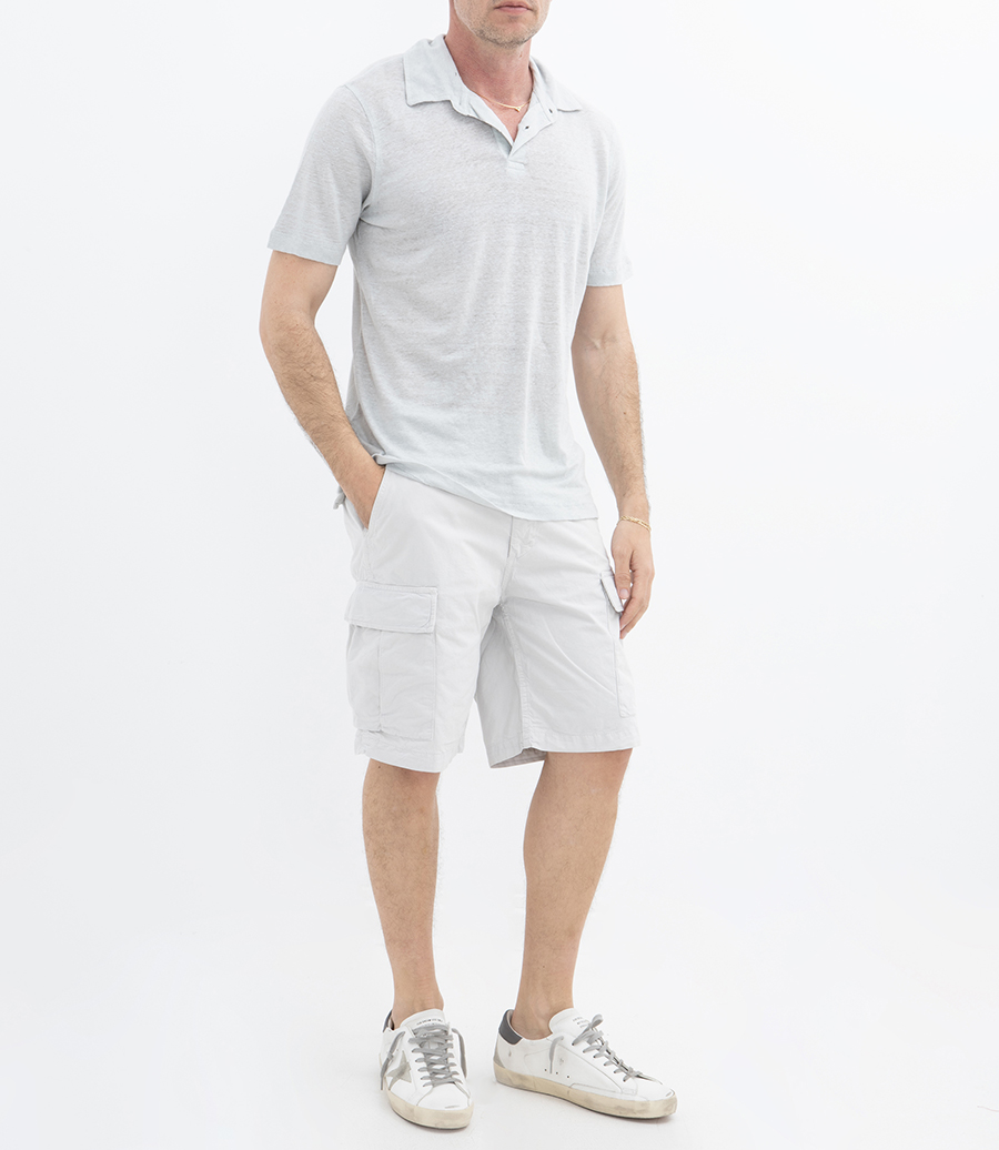 LINEN POLO SS