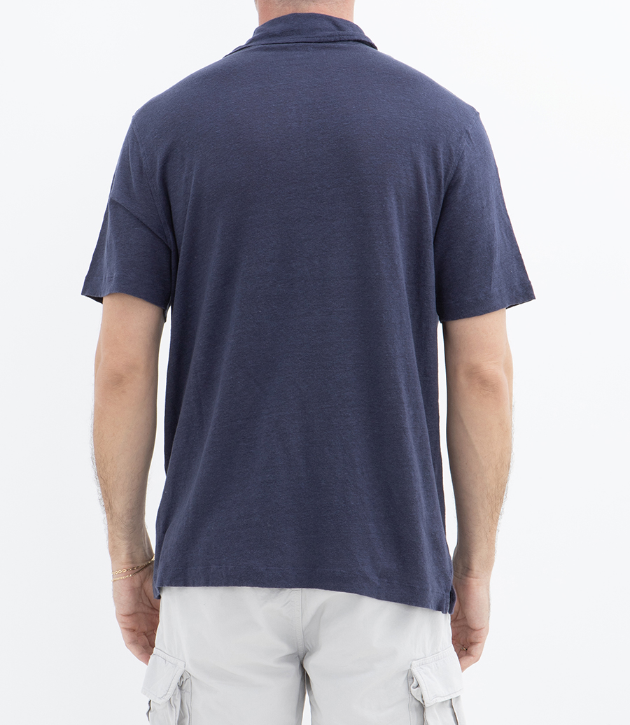 LINEN POLO SS
