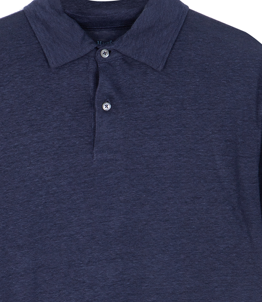 LINEN POLO SS
