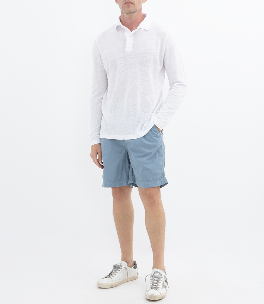 LINEN POLO LS