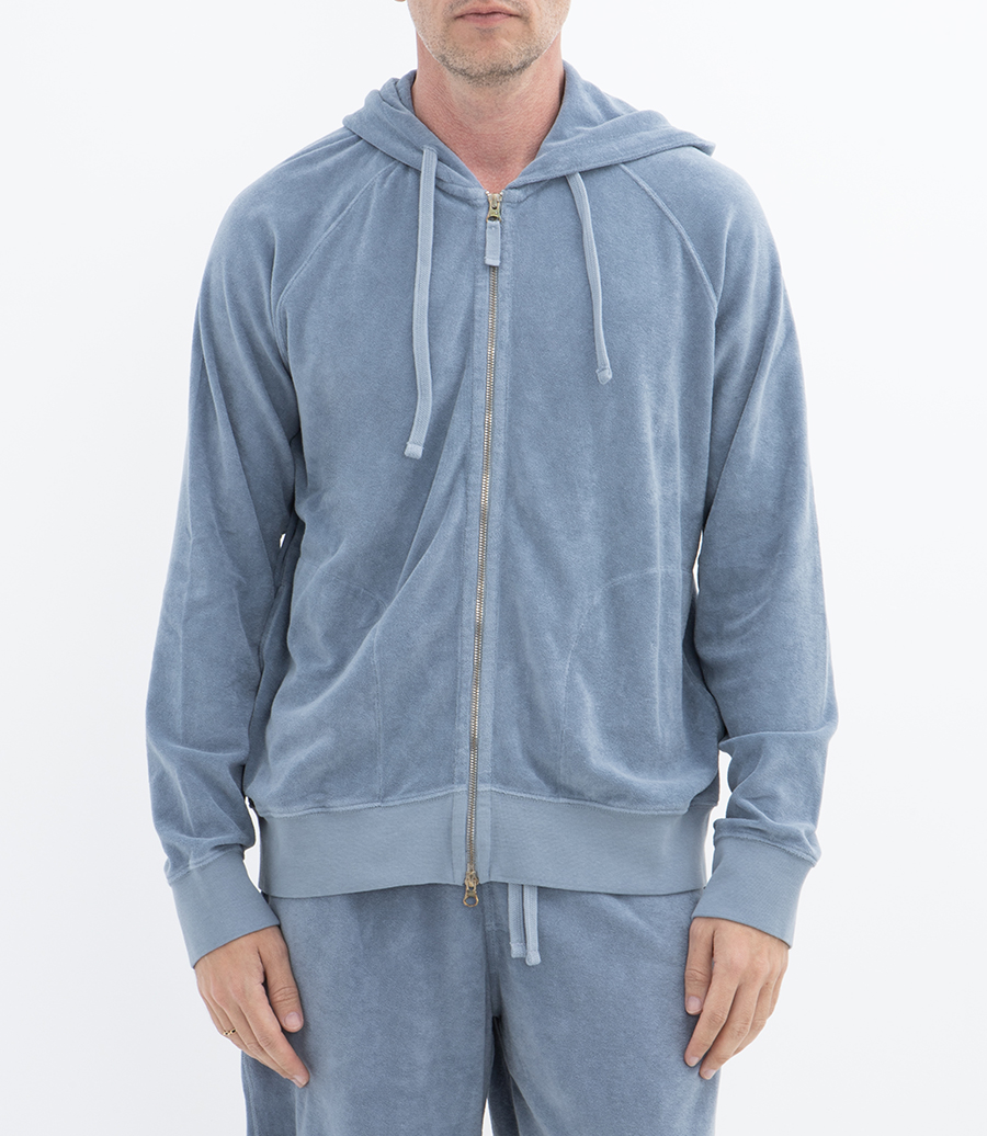 TOWELLING HOODIE ZIPPER