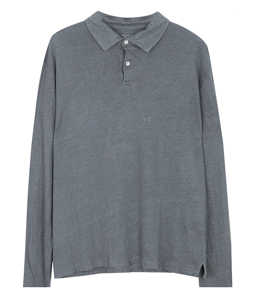 HARTFORD - LINEN POLO LS