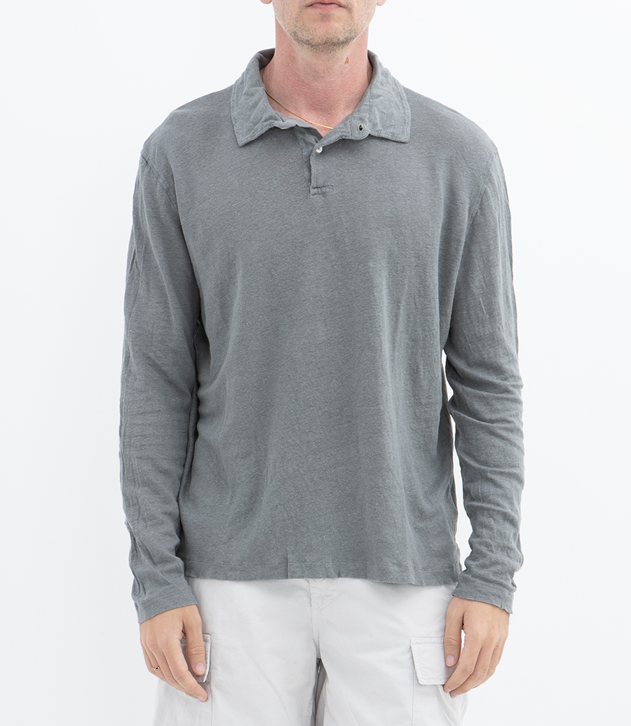 LINEN POLO LS