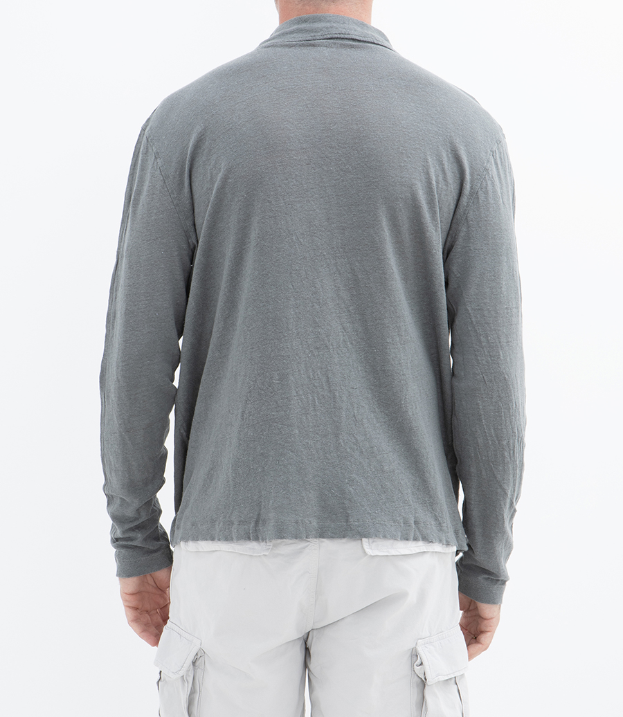 LINEN POLO LS
