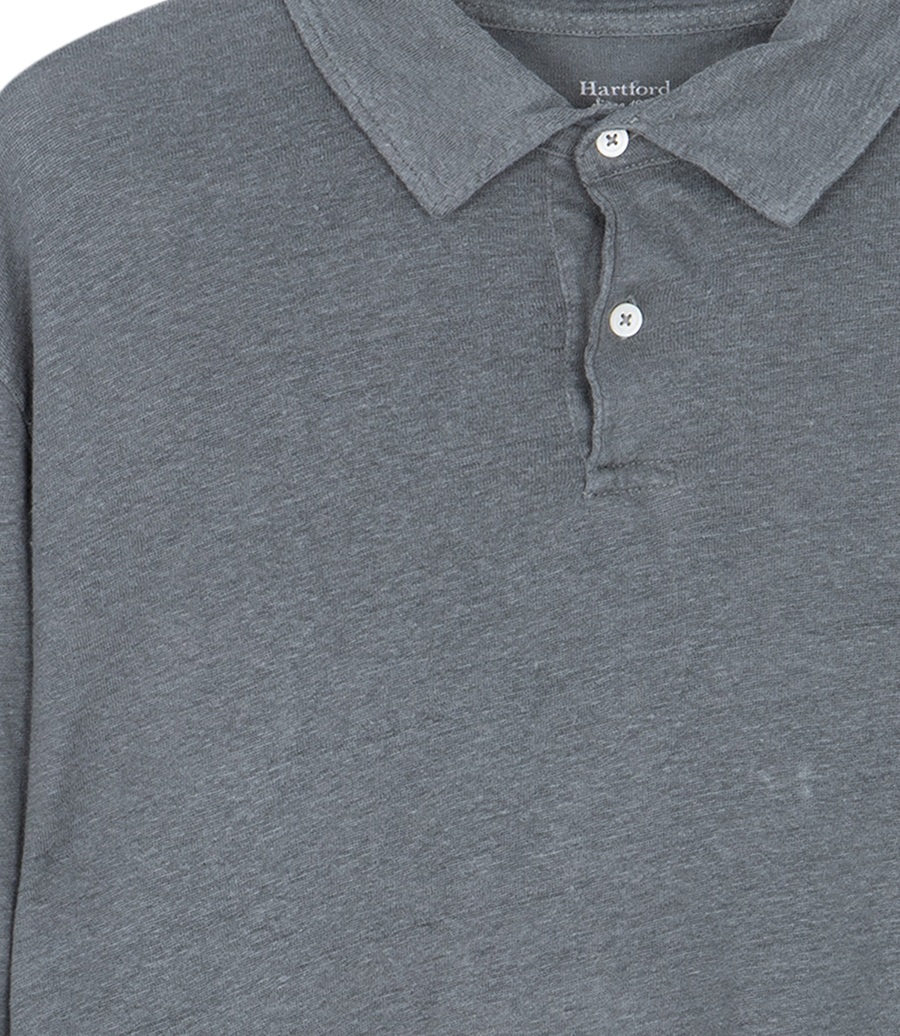 LINEN POLO LS