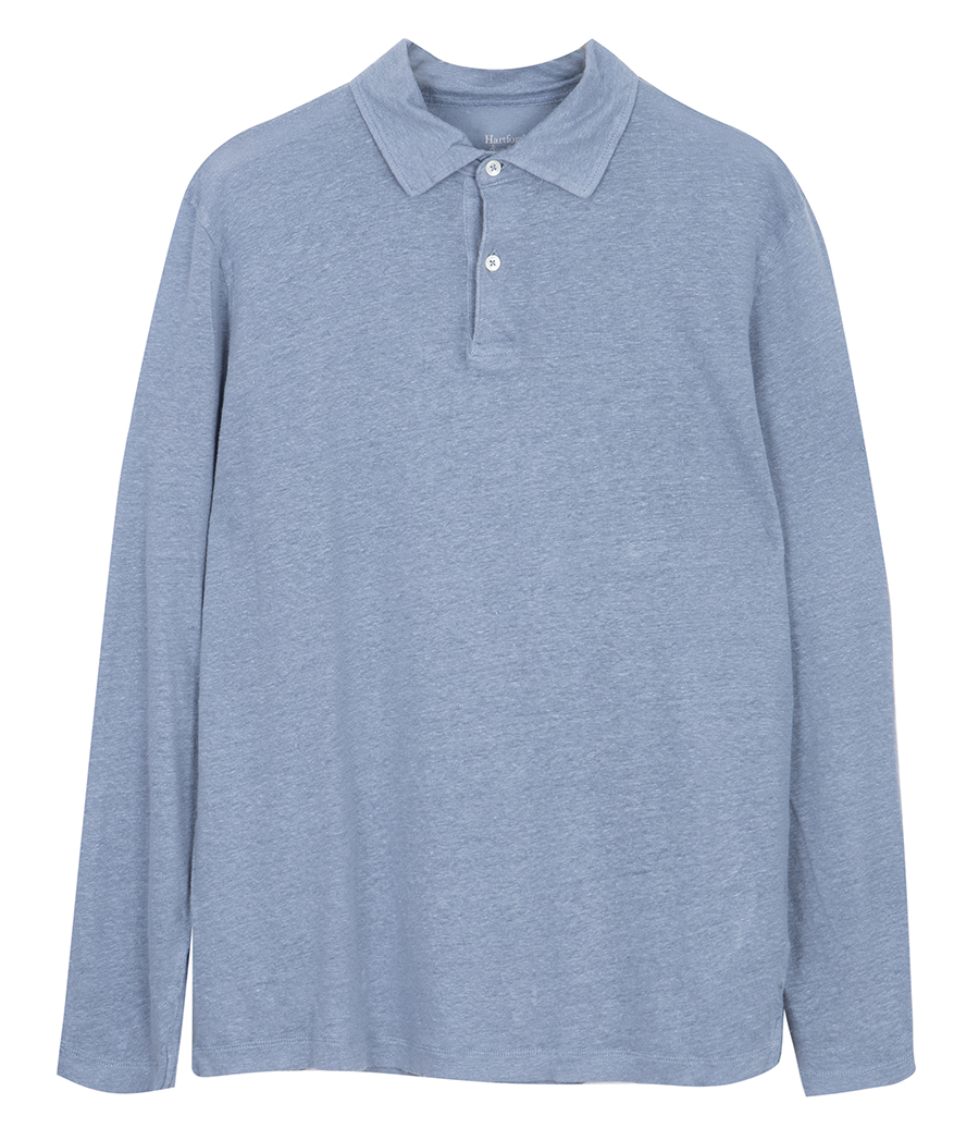 HARTFORD - LINEN POLO LS