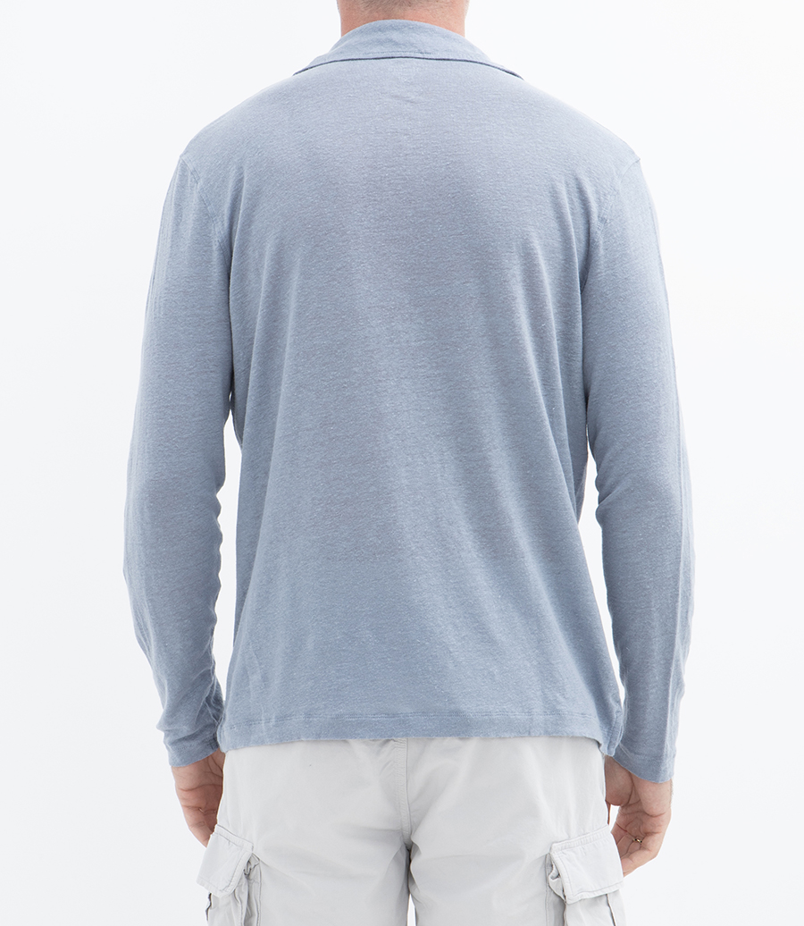LINEN POLO LS
