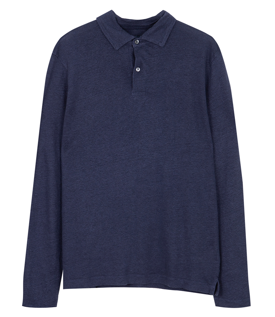 HARTFORD - LINEN POLO LS