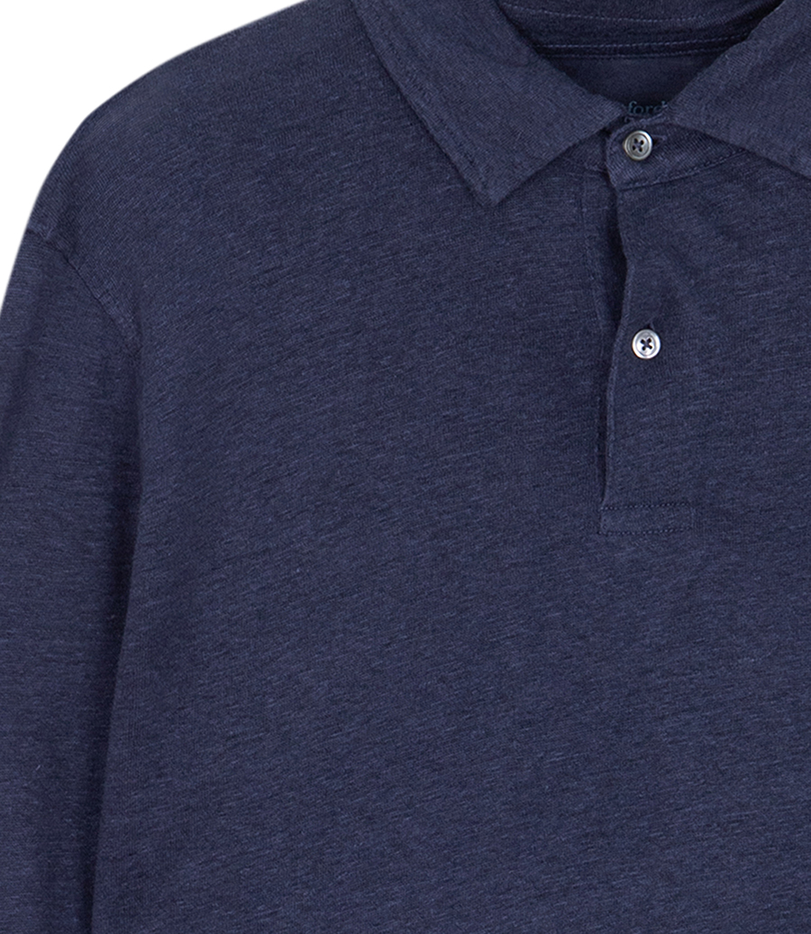 LINEN POLO LS