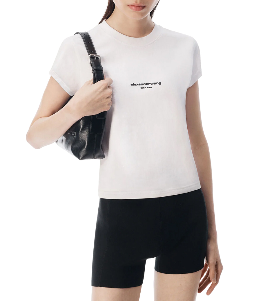 LOGO PRINT FITTED TEE