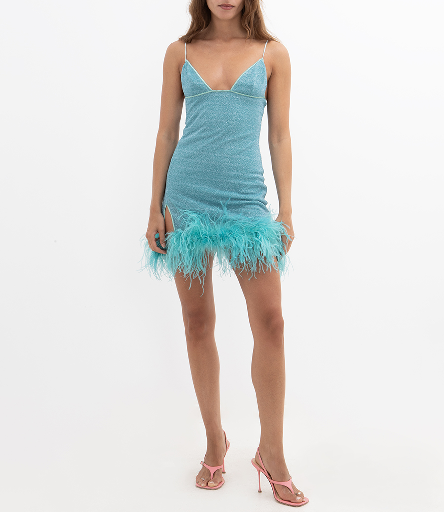 LUMIERE PLUMAGE SHORT DRESS