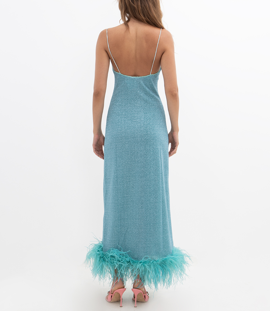 LUMIERE PLUMAGE SLIP DRESS