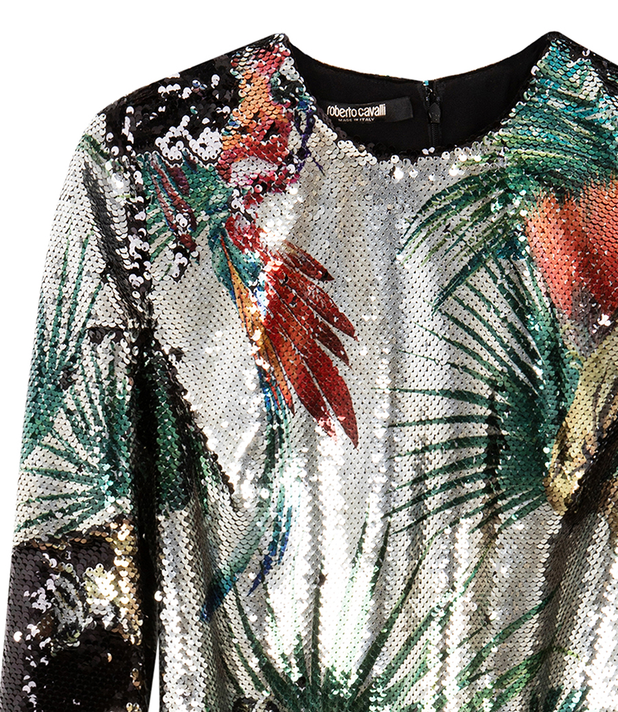 JUNGLE PRINT SEQUIN DRESS