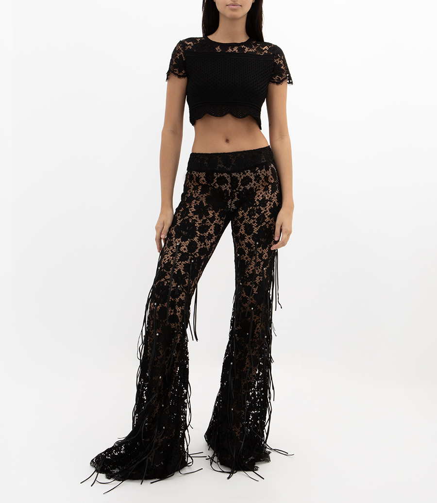 KNIT CROP TOP WITH LACE