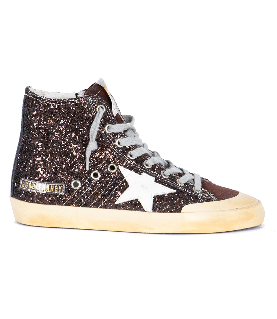 GOLDEN GOOSE  - COFFEE BROWN GLITTER FRANCY