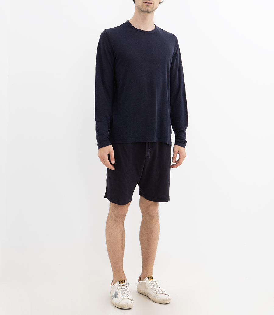 LINEN CREW LS