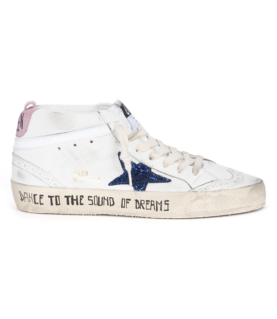 GOLDEN GOOSE  - BLUE GLITTER STAR MID STAR