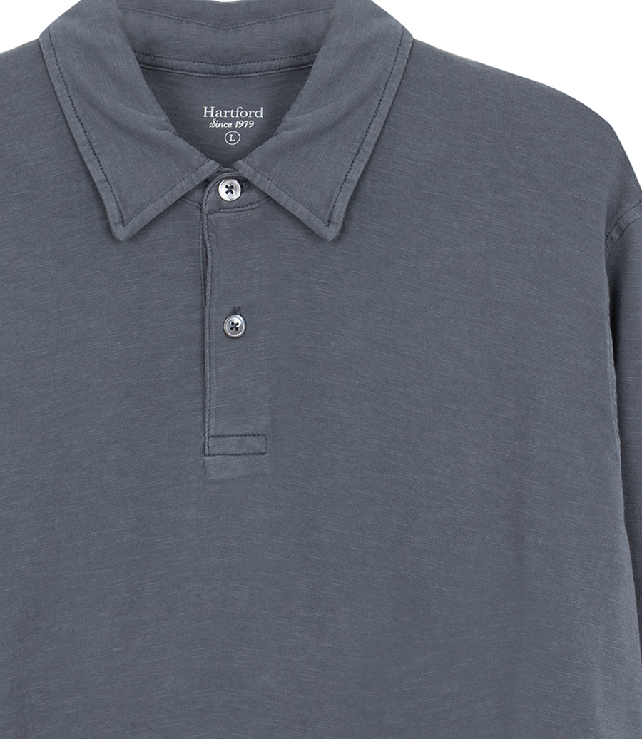 SLUB JERSEY POLO LS
