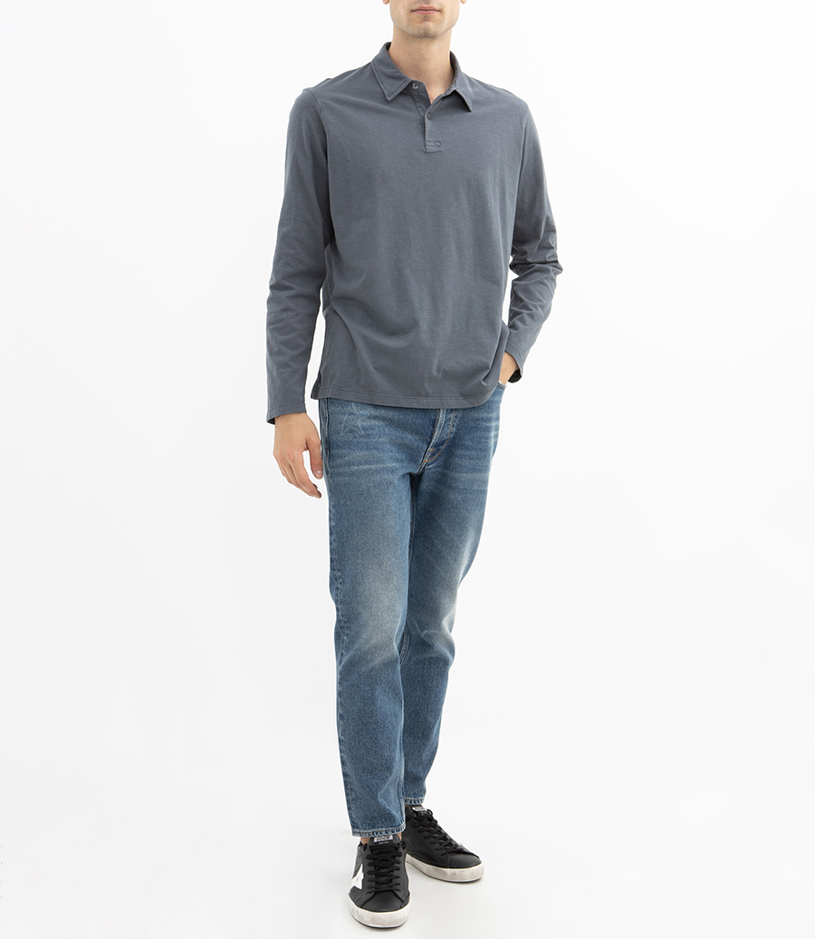 SLUB JERSEY POLO LS