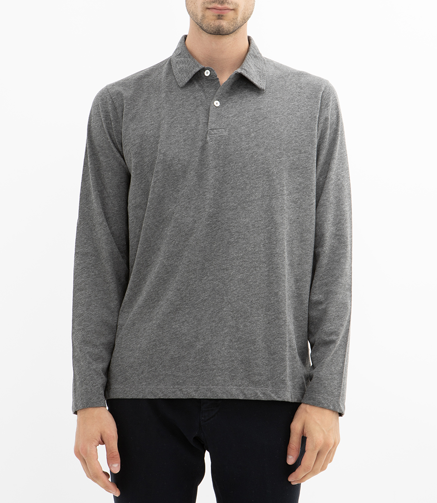 SLUB JERSEY POLO LS