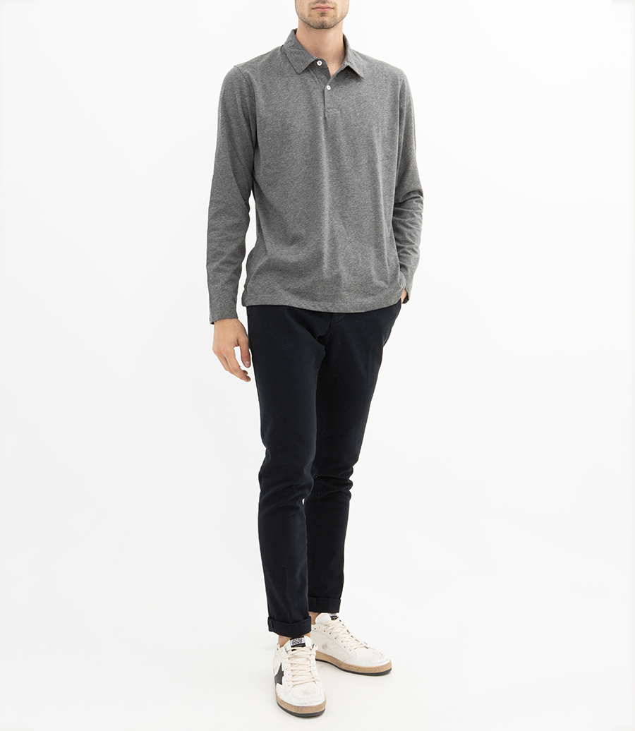 SLUB JERSEY POLO LS