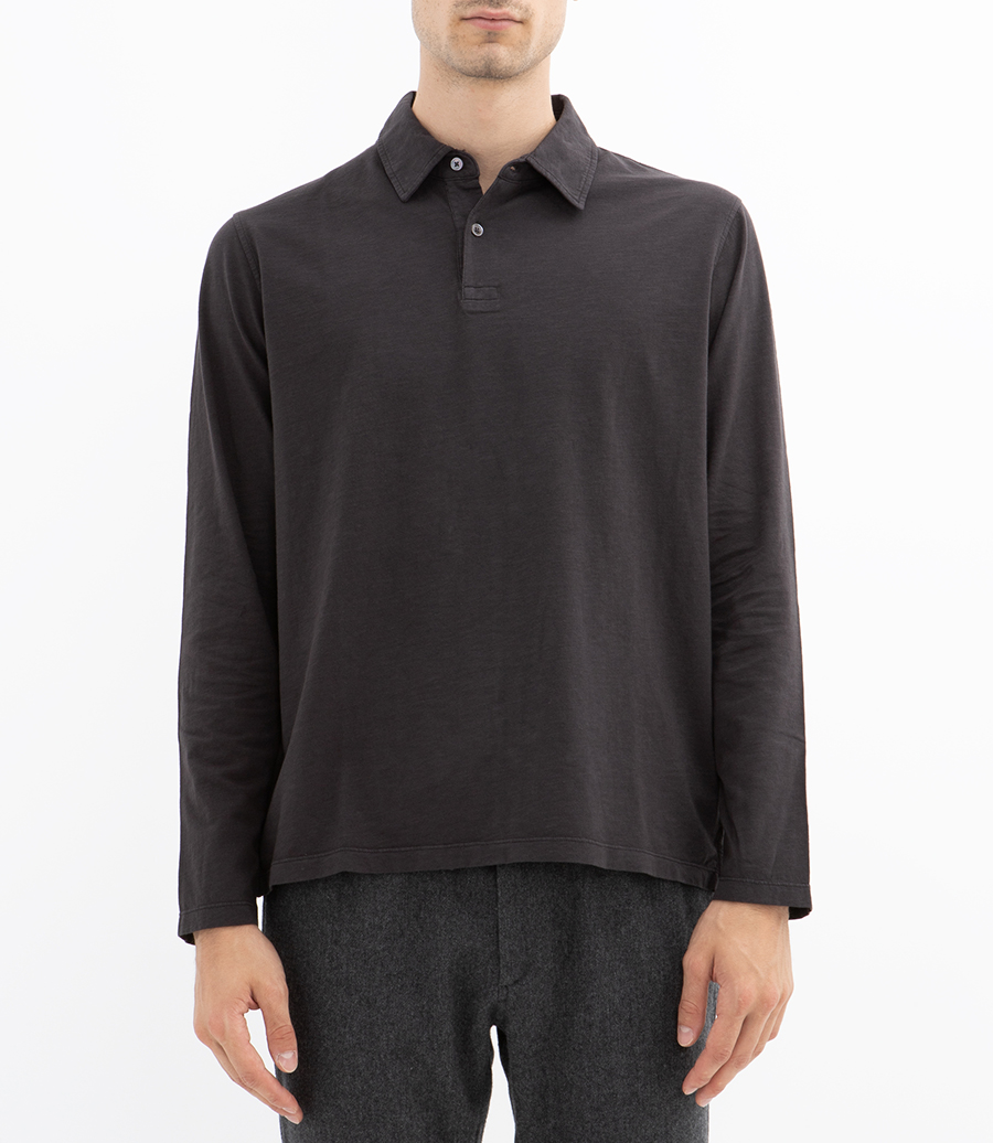 SLUB JERSEY POLO LS