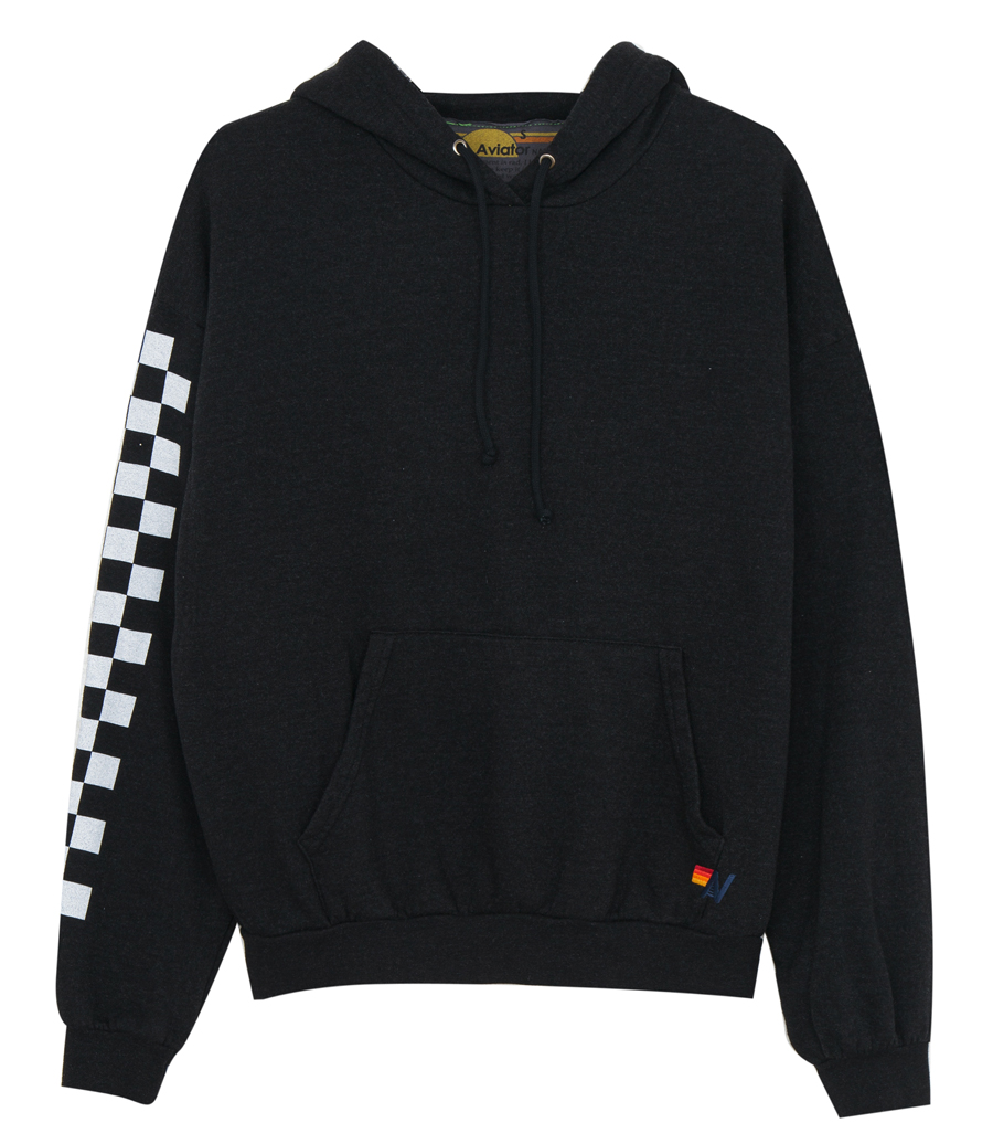 AVIATOR NATION - RELAXED CHECK SLEEVE PULLOVER HOODIE
