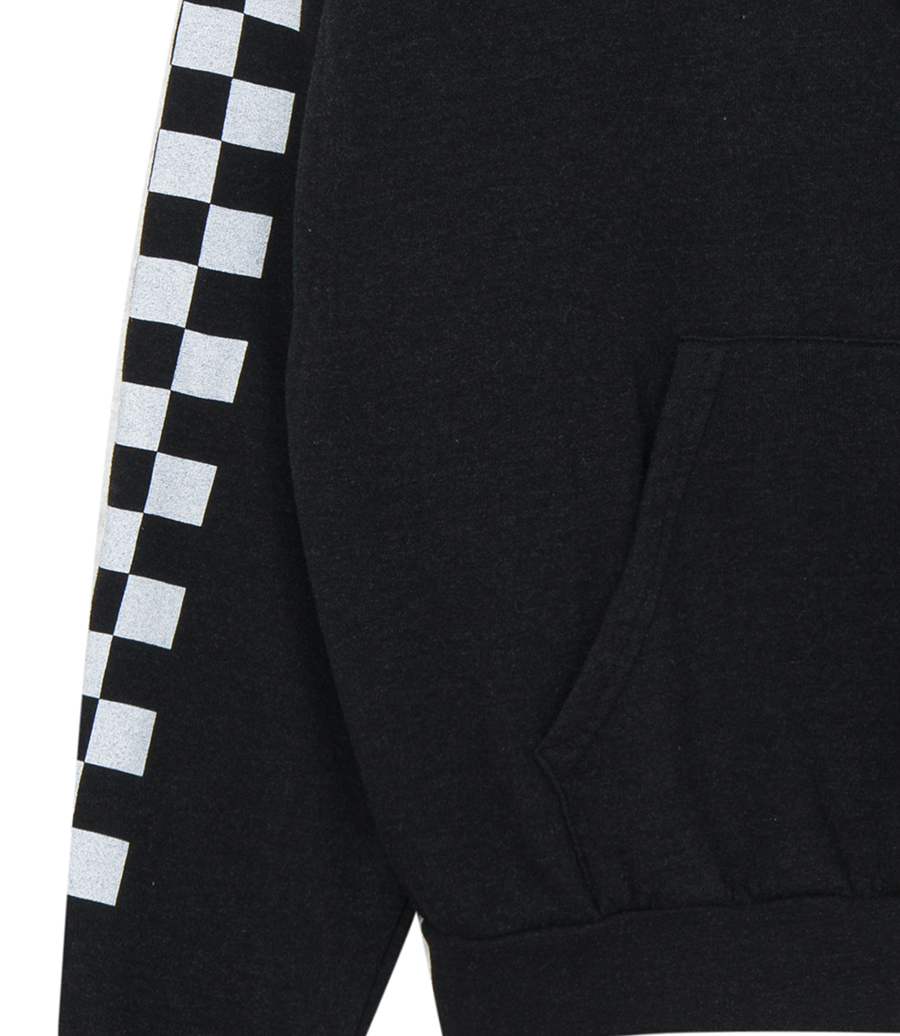 RELAXED CHECK SLEEVE PULLOVER HOODIE